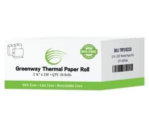 Box of Greenway thermal paper rolls