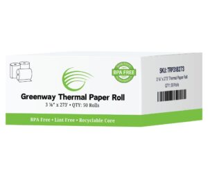 Box of Greenway thermal paper rolls